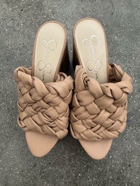 Jessica Simpson Braided Slide Sandals in Tan